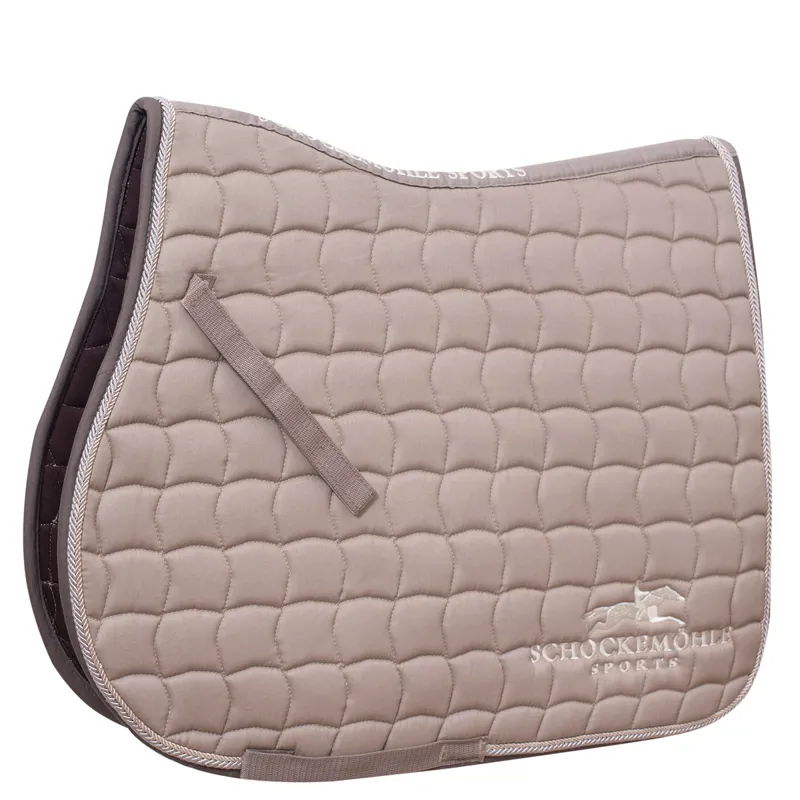 Schockemohle Dynamite Jumping Saddlepad With Logo - Stone/Taupe